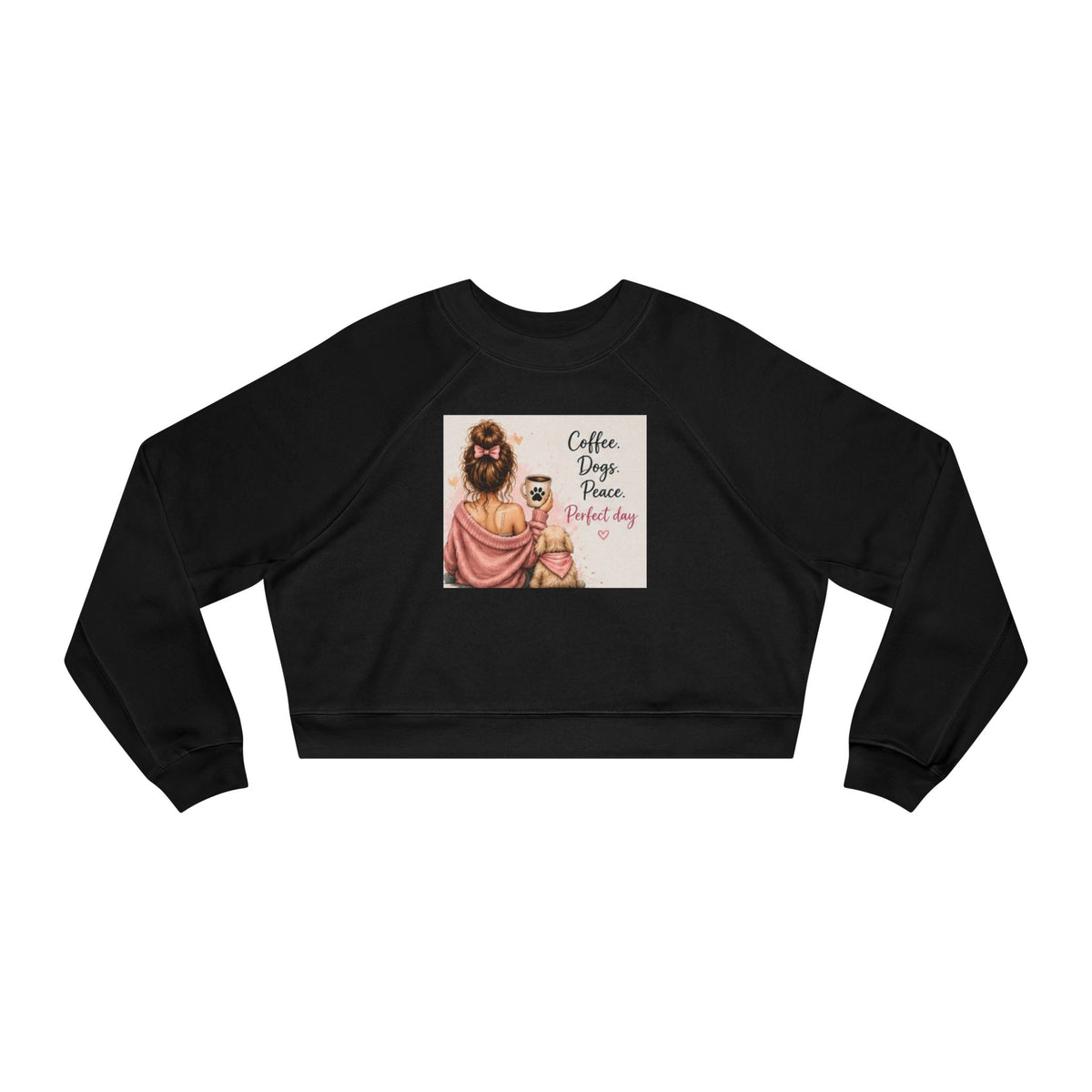 Cropped Pullover — Coffee, Jesus, & Love Graphic