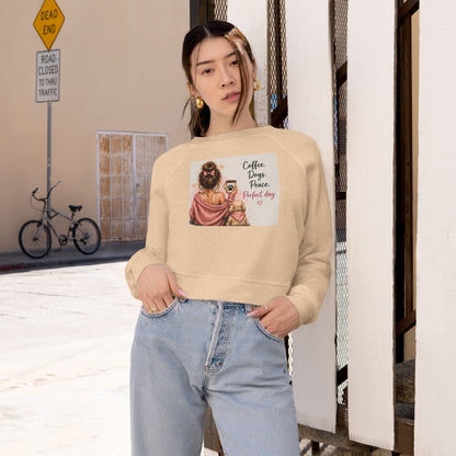 Cropped Pullover — Coffee, Jesus, & Love Graphic