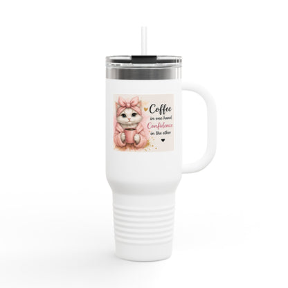 Cute Cat Coffee Quote Tumbler
