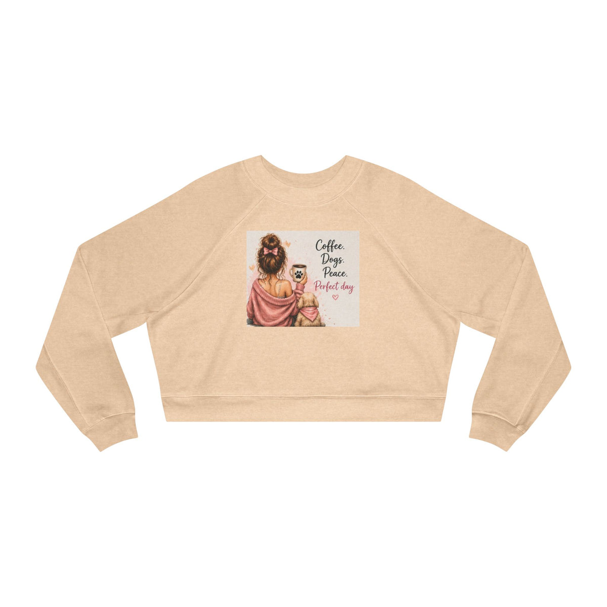 Cropped Pullover — Coffee, Jesus, & Love Graphic