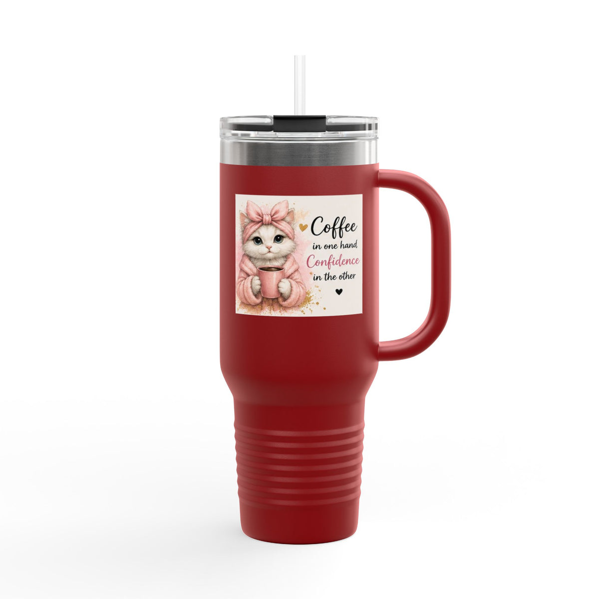 Cute Cat Coffee Quote Tumbler