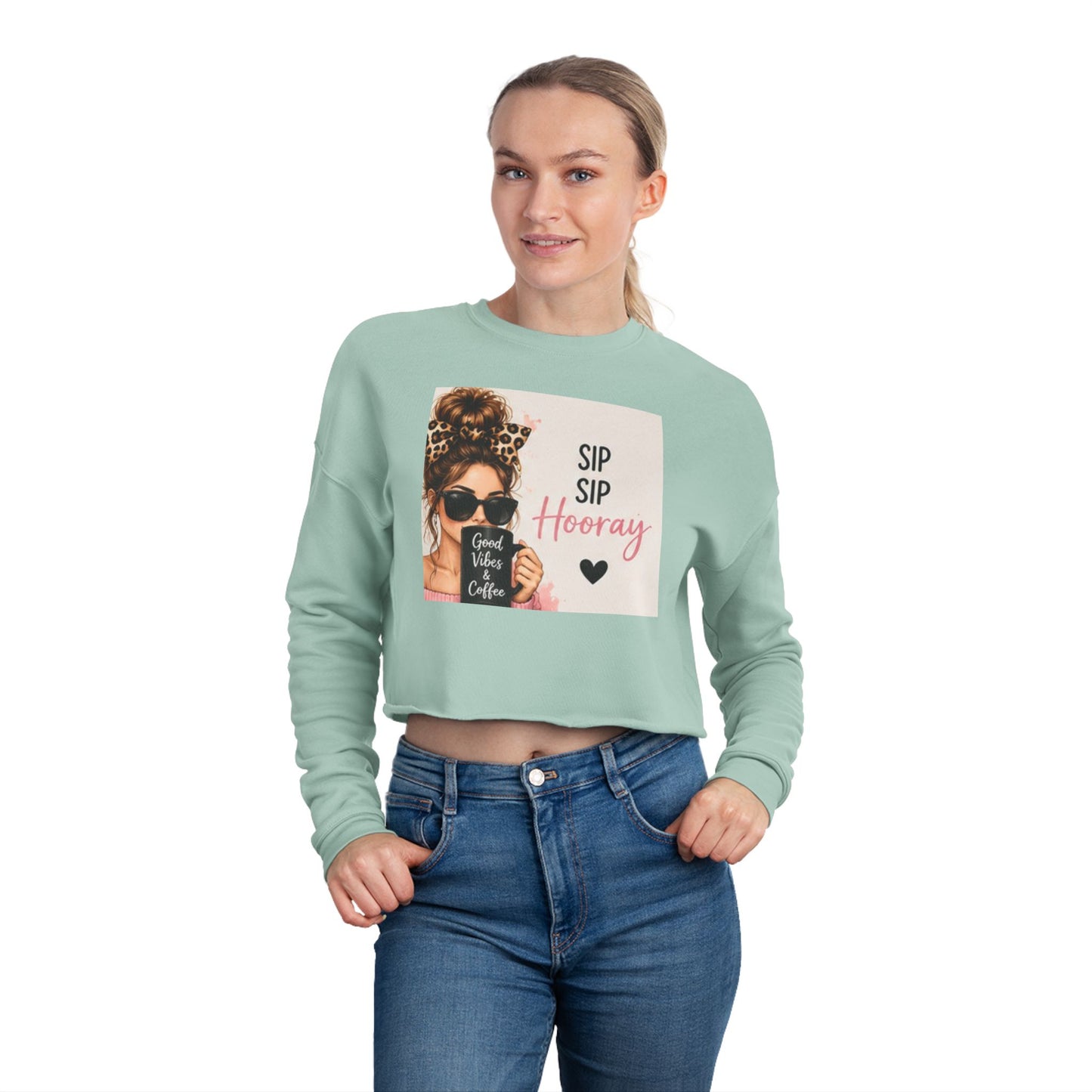 Sip Sip Hooray Cropped Sweatshirt