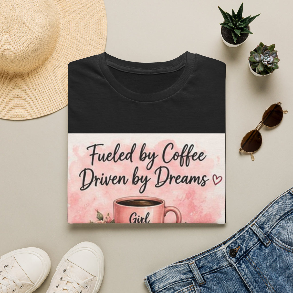 Fueled by Coffee, Driven by Dreams Graphic T-Shirt