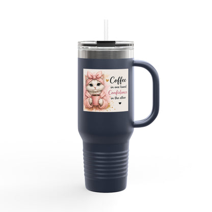 Cute Cat Coffee Quote Tumbler