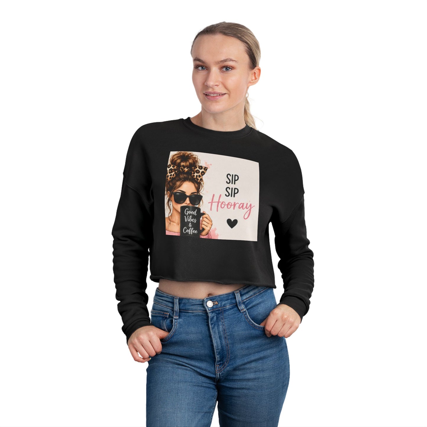 Sip Sip Hooray Cropped Sweatshirt