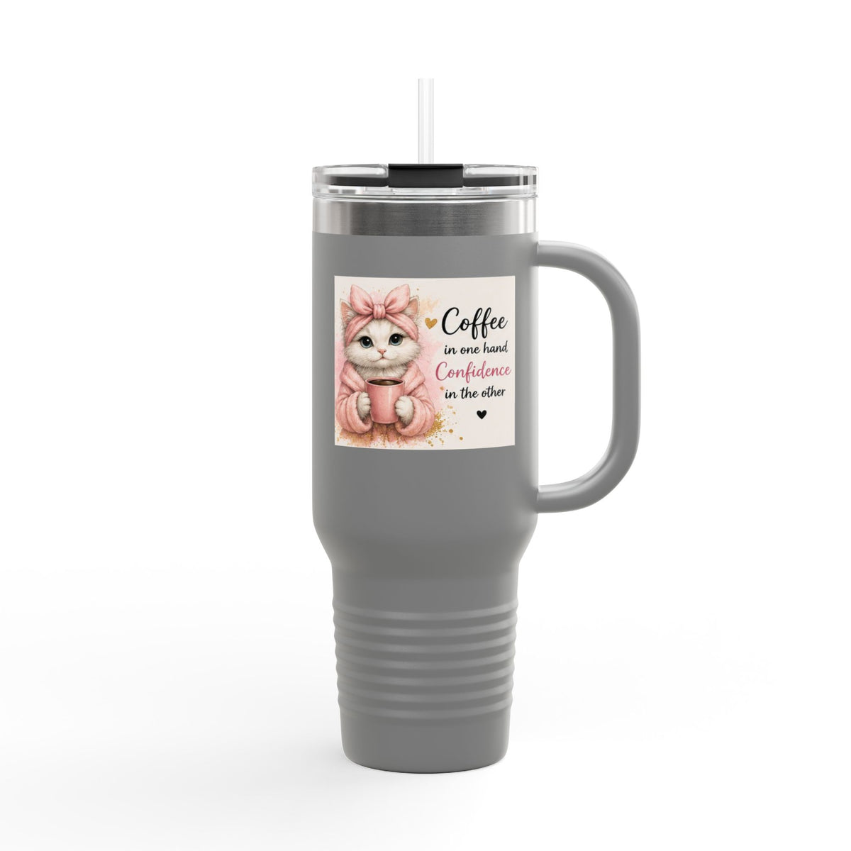 Cute Cat Coffee Quote Tumbler
