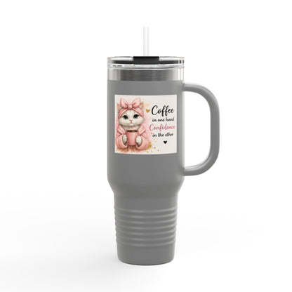 Cute Cat Coffee Quote Tumbler