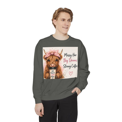 Messy Hair Big Dream Strong Coffee Sweatshirt