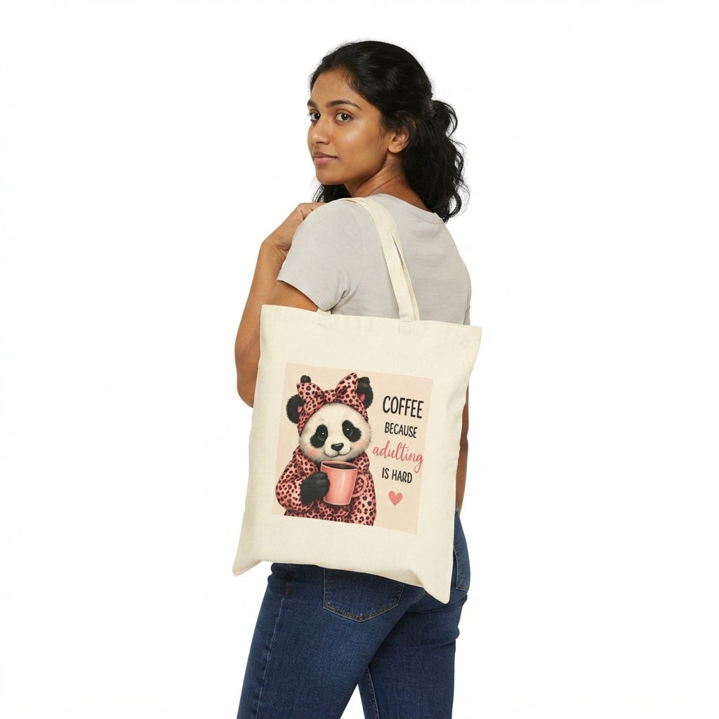 Cute Panda Coffee Tote Bag