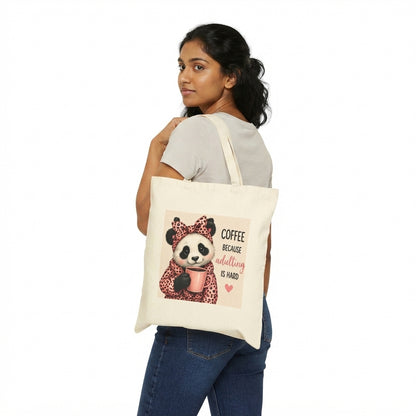 Cute Panda Coffee Tote Bag